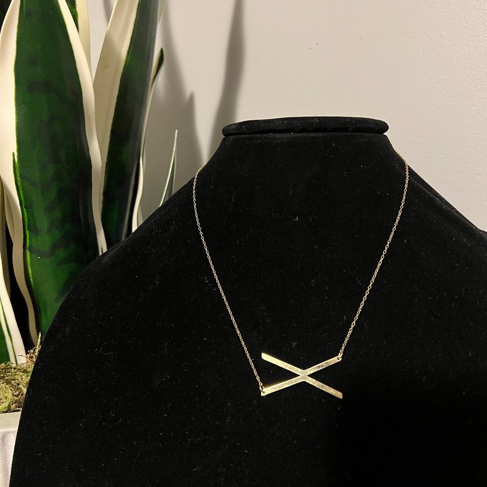 Sideway Initial Necklace (X)